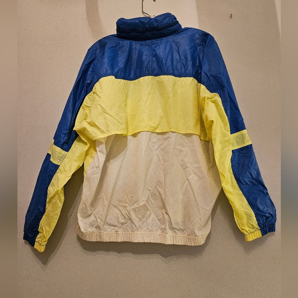 Vintage Blue Yellow White Windbreaker Jacket - Picture 5 of 6